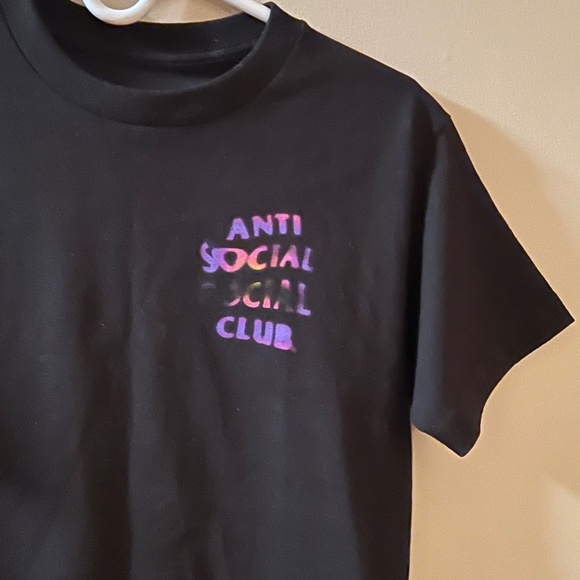 Anti Social Social Club Black Tshirt Small - Purple Logo - Picture 5 of 8